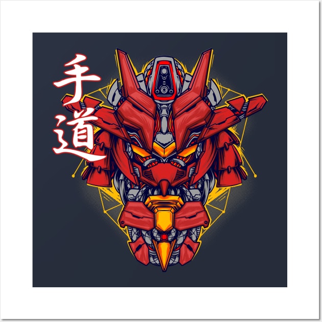 Crimson Bushido MK 3 - Samurai Sazer XV Mecha Concept Art Gundam Wall Art by Celestial Crafts